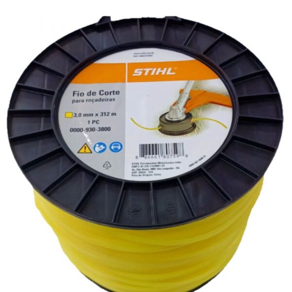 1 Metro de Fio de Corte Nylon Quadrado Para Roçadeiras 3,00mm Stihl 