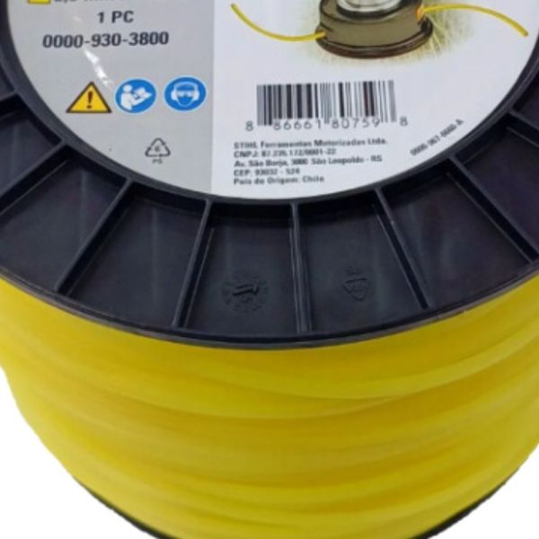 1 Metro de Fio de Corte Nylon Quadrado Para Roçadeiras 3,00mm Stihl 