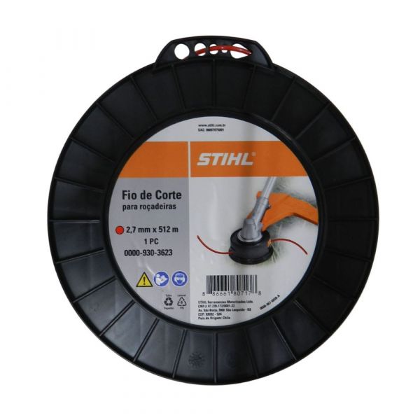 1 Metro de Fio de Nylon Para Roçadeiras 2,7mm Vermelho Stihl 