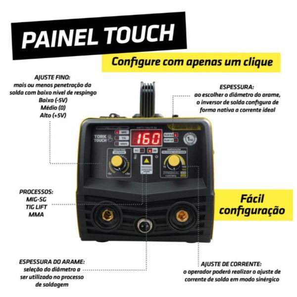 Super Combo Inversora de Solda 160A CIMETS-7160-BV Tork 
