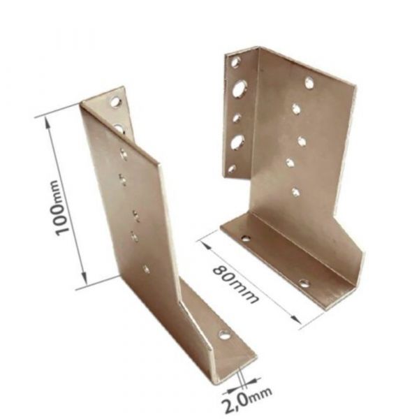 Suporte Ajustável para Vigas 80 x 100 x 2,0mm Minubras