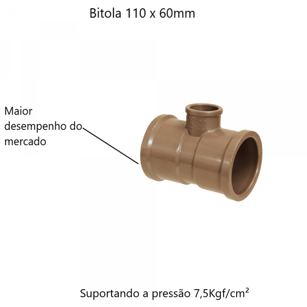Tê de Redução Soldável 110 X 60mm Krona 