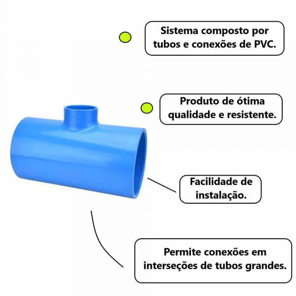 Tê de Redução Soldável para Irrigação DN 100x50 Amanco
