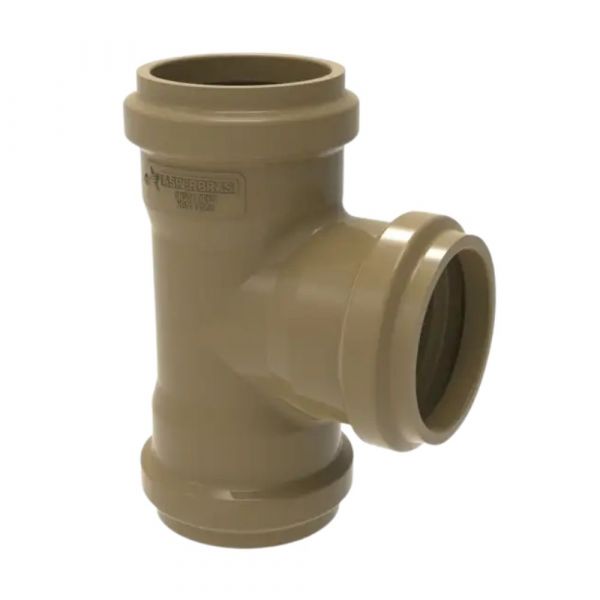 Tê PVC PBA Adutora BBB Junta Elástica DN50 x DE60 sem Anel Asperbras