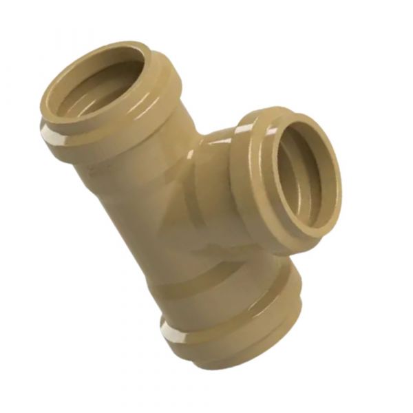 Tê PVC PBA Adutora BBB Junta Elástica DN75 x DE85 sem Anel Asperbras