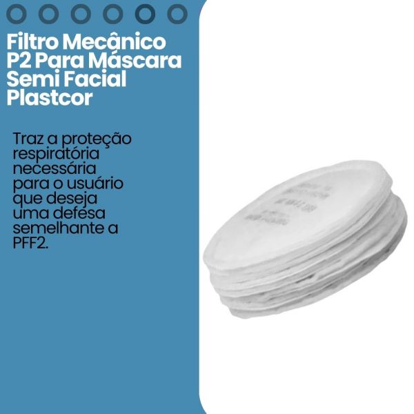 Filtro Mecânico P2 Para Máscara Semi Facial Plastcor