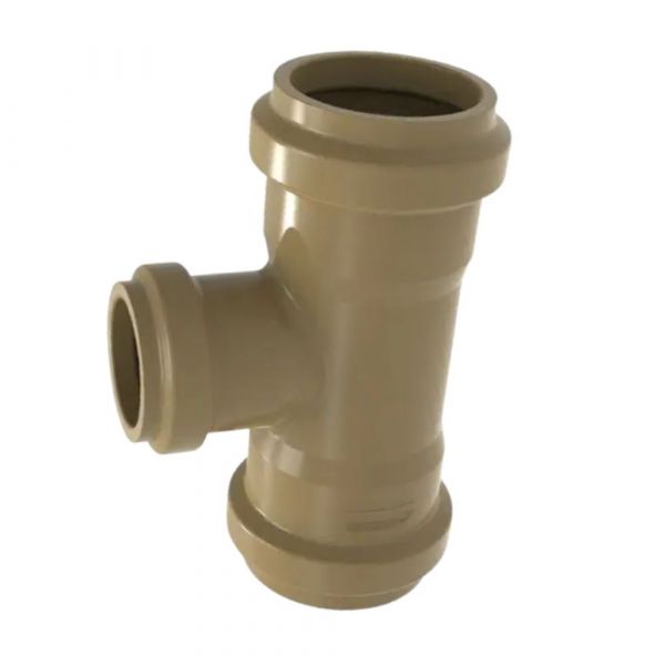 Tê Redução PVC PBA Adutora BBB Junta Elástica DN75 X DN50 sem Anel Asperbras