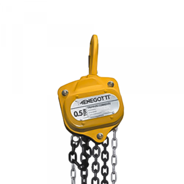 Talha de Elevação Manual 0,5 Toneladas Elevação 3 Metros MTC Menegotti