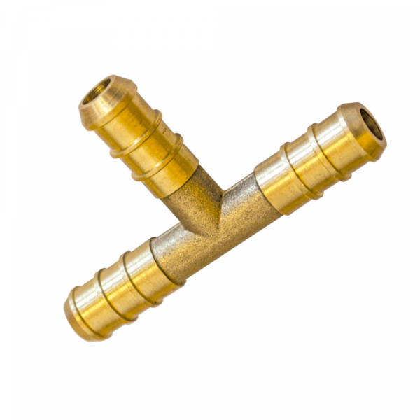 Tee Latão BM 1/4 x BM 1/4 x BM 1/4 Pol. Maqenge