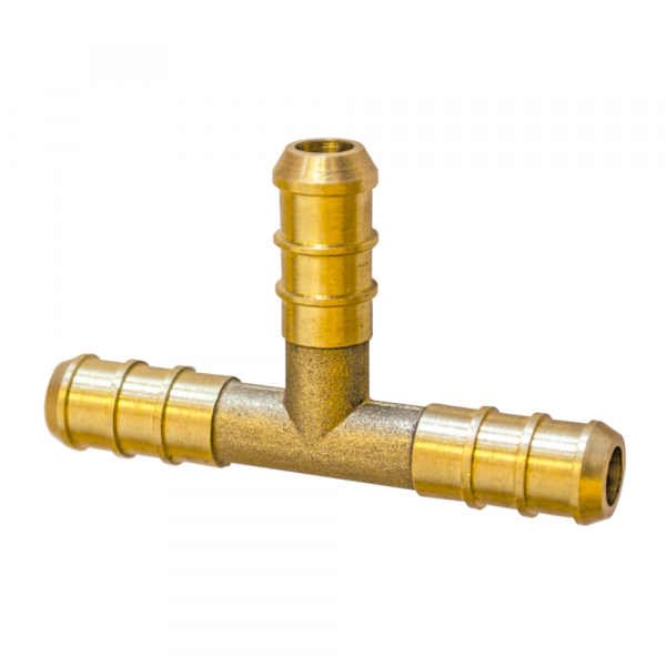 Tee Latão BM 3/8 x BM 3/8 x BM 3/8 Pol. Maqenge