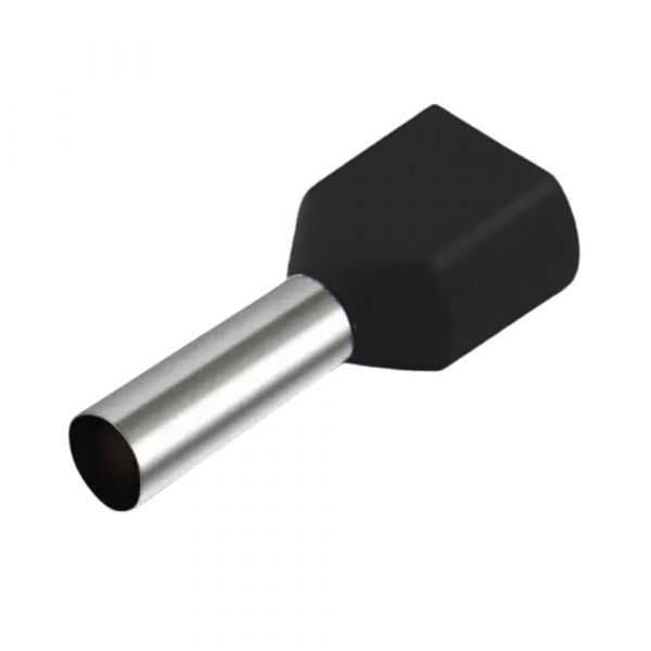 Terminal Tubular Ilhós Duplo 1,5mm Preto Lukma