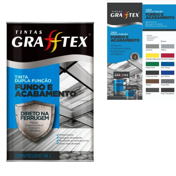 Tinta Dupla Função Brilhante Cinza N6,5 18L Grafftex 