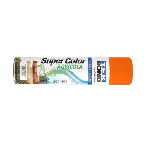 Tinta Spray Super Color Agrícola Laranja 400ml Tek Bond