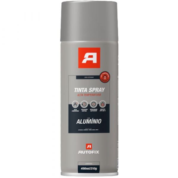 Tinta Spray Alumínio Alta Temperatura 400ml Autofix