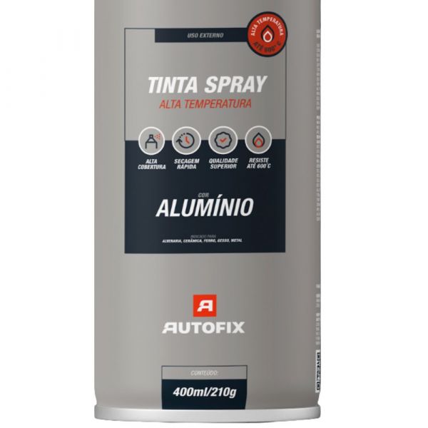 Tinta Spray Alumínio Alta Temperatura 400ml Autofix