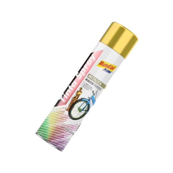 Tinta Spray Ouro Metálico 400ml Mundial Prime 