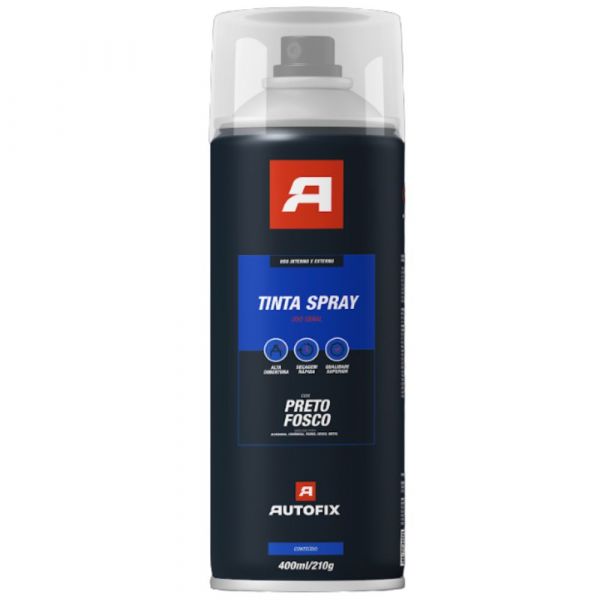 Tinta Spray Preto Fosco 400ml Autofix