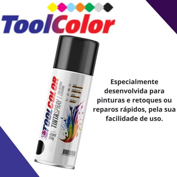 Tinta Spray Preto Fosco 400ml Toolcolor