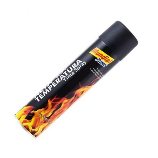 Tinta Spray Preto Fosco Alta Temperatura 400ml Mundial Prime