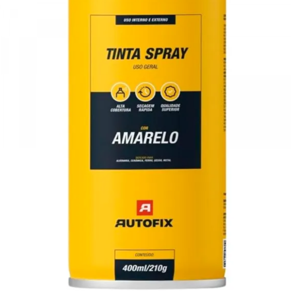 Tinta Spray Uso Geral Amarelo 400ml Autofix 