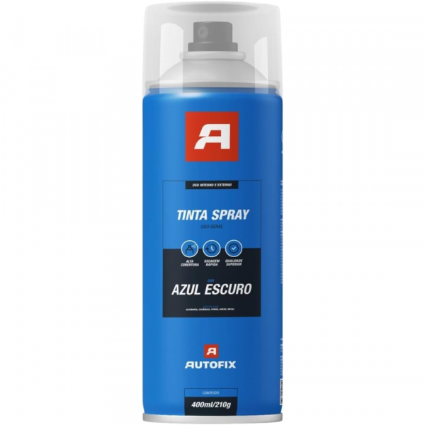 Tinta Spray Uso Geral Azul Escuro 400ml Autofix