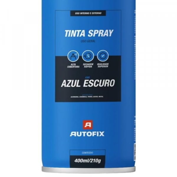 Tinta Spray Uso Geral Azul Escuro 400ml Autofix