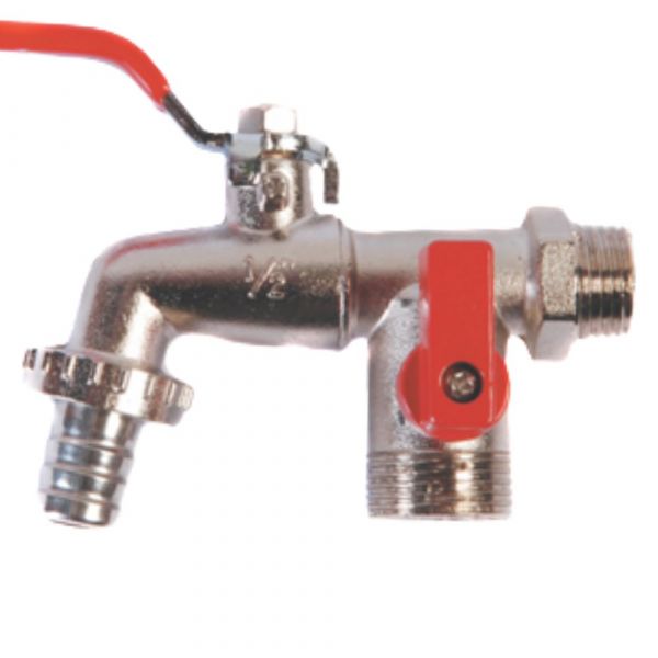 Torneira Esfera Máquina e Tanque 2 Saídas Bico 1/2 Pol. X 3/4 Pol. Lotus