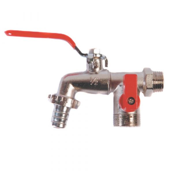 Torneira Esfera Máquina e Tanque 2 Saídas Bico 1/2 Pol. X 3/4 Pol. Lotus