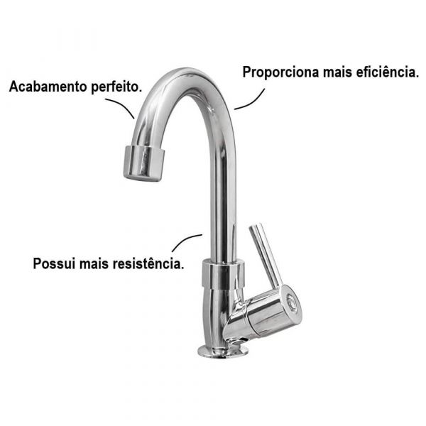 Torneira Lavatório Bancada Ravena Giratória Pevilon