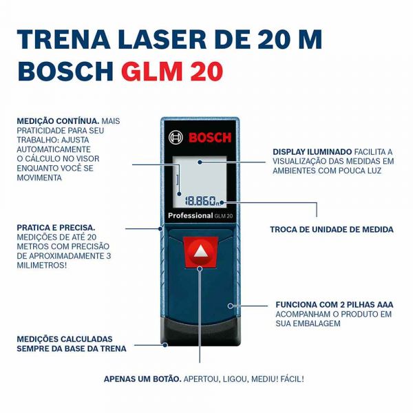 Trena Laser 20m Bosch GLM 20