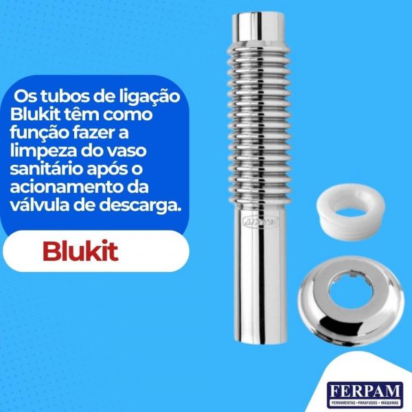 Tubo Metal Ligação Ajustável para Vaso 260 mm Blukit