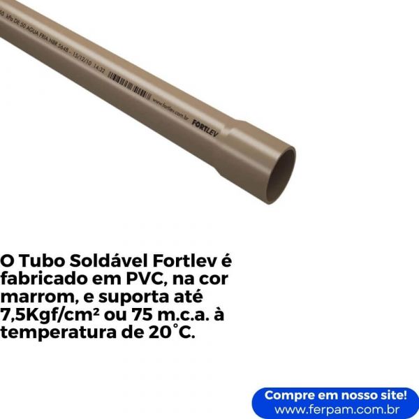 Tubo PVC Soldável 50x6M 10000501 Fortlev