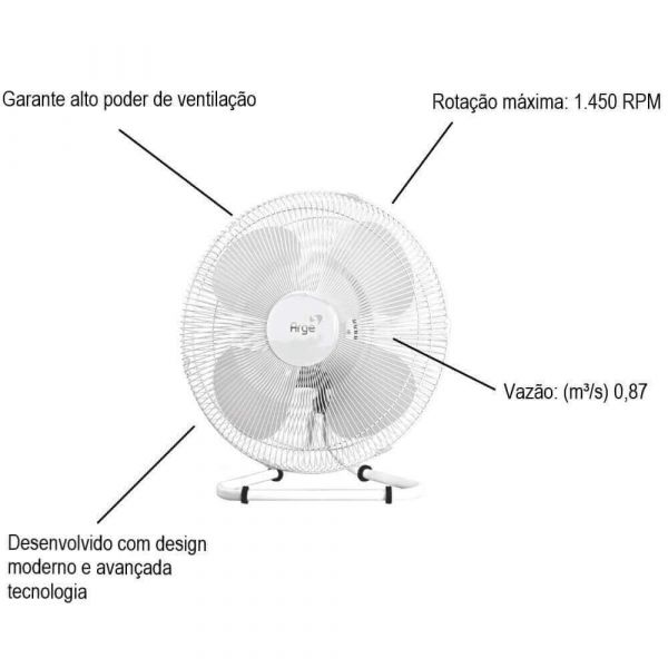 Ventilador Oscilante De Mesa Max 50cm Bivolt Arge