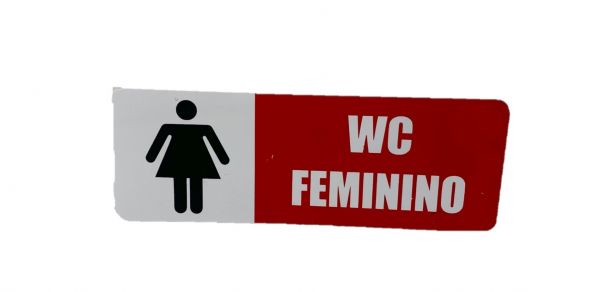 Placa de Sinalização 19 X 7 cm WC Feminino 
