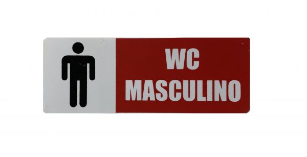 Placa De Sinalização 19 X 7 cm WC Masculino 