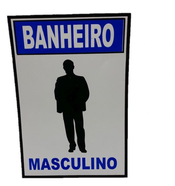 Placa de Sinalização 30 X 20 cm Banheiro Masculino 