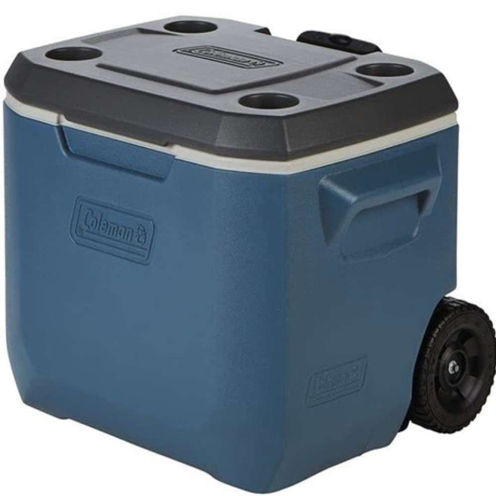 Caixa Térmica 47,3L Azul Com Rodas 50QT Coleman