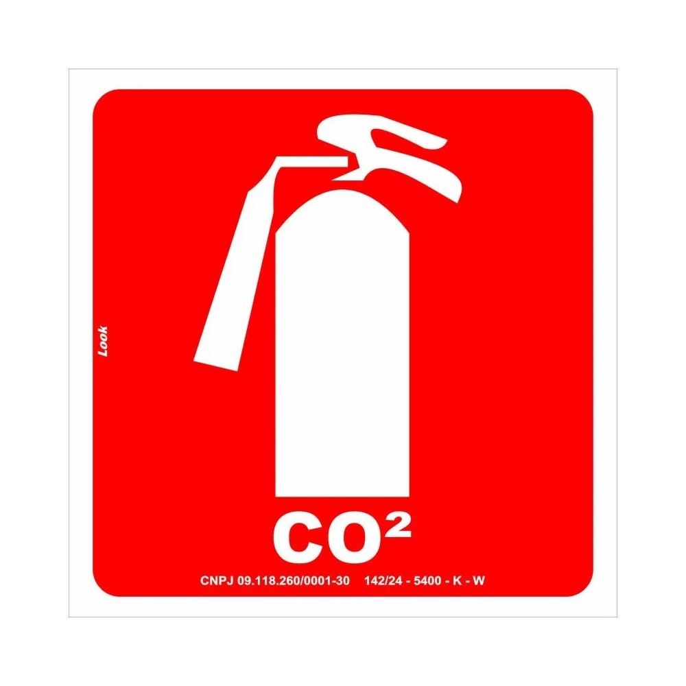 Placa de Sinalização 25x25cm luminescente Extintor CO2 Placa de Sinalização 25x25cm luminescente Extintor CO2