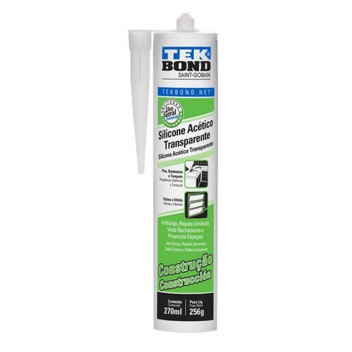 Silicone Acético Incolor Construção 256g Tekbond na Ferpam